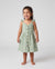 Toddler/Kid Girl Floral Cotton Dresses for Button-Down Smocked Floral Strap Ruffle Dress with Bow, Perfect for Summer Family Outings & Photos Pale Green
