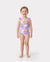 Toddler Girl Floral Print Swimsuits Ruffled One-Piece Bathing Suit Purple