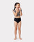 Toddler Girl Leopard Pattern Drawstring Ruffle Neck Two-Piece Bikini Skirt Black