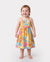 Toddler/Kid Girl Yellow Set Tropical Leaf Print Strap Dress Yellow