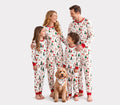 Passende Familien-Weihnachtspyjamas mit Kragen aus Bambus und Weihnachtsbaum-Print