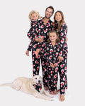 Christmas Matching Family Pajamas Snowman Print Black