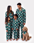 Christmas Matching Family Pajamas Snow Globe Print Dark Green