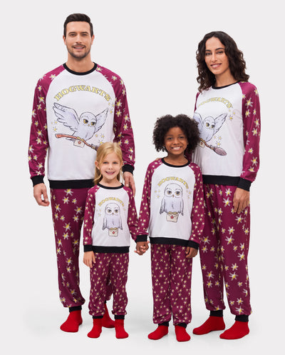Harry Potter Christmas Family Matching Hedwig Print Pajamas Sets with Christmas Socks