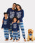 Mosaic Family Matching Letter Top Reindeer Pants Christmas Pajamas Sets with Christmas Socks Deep Blue