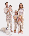 Christmas Matching Family Pajamas Cotton Fair Isle Print Khaki