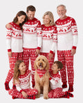 Christmas Reindeer and Snowflake Print Family Matching Pajamas Sets with Christmas Socks Red
