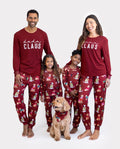 Christmas Matching Family Pajamas Festive Dog Print Burgundy