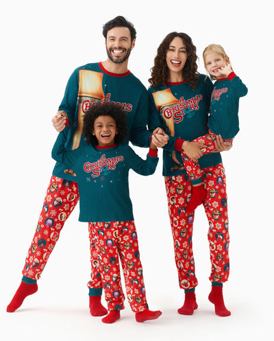 A Christmas Story Family Matching Christmas The Lamp Graphic Pajamas Sets with Christmas Socks