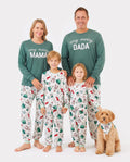 Pijama familiar navideño de manga larga con estampado de camisetas verdes alegres y pantalones con calcetines navideños (mediano, verde primavera)