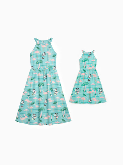 Disney Mickey and Friends Mommy and Me Minnie Mouse Halter Design Dress Mint Green
