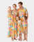 Family Matching Gelbes Set Kurzärmeliges Hemd oder Trägerkleid mit tropischem Blattdruck  gelb