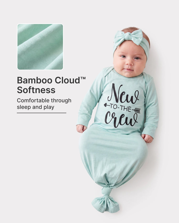 Baby / Mädchen Bambus Schlafsack mit Stirnband hellgrün