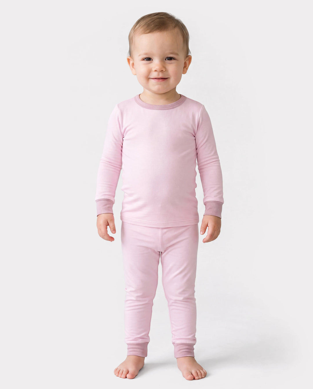 Baby 2-piece Tencel Modal Pajamas Set for Girls / Boys ( Snug-Fitting ) Pink