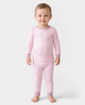 Conjunto de pijama de 2 piezas de Tencel Modal para bebé, niña/niño (ajustado), color rosa