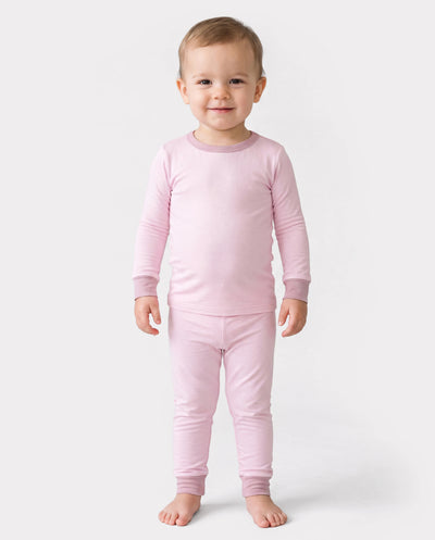 Baby 2-piece Tencel Modal Pajamas Set for Girls / Boys ( Snug-Fitting ) Pink