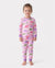 Toddler / Kids 2-piece Organic Cotton Pajamas with Childlike Print Snug fit Pjs for Girls / Boys Pink
