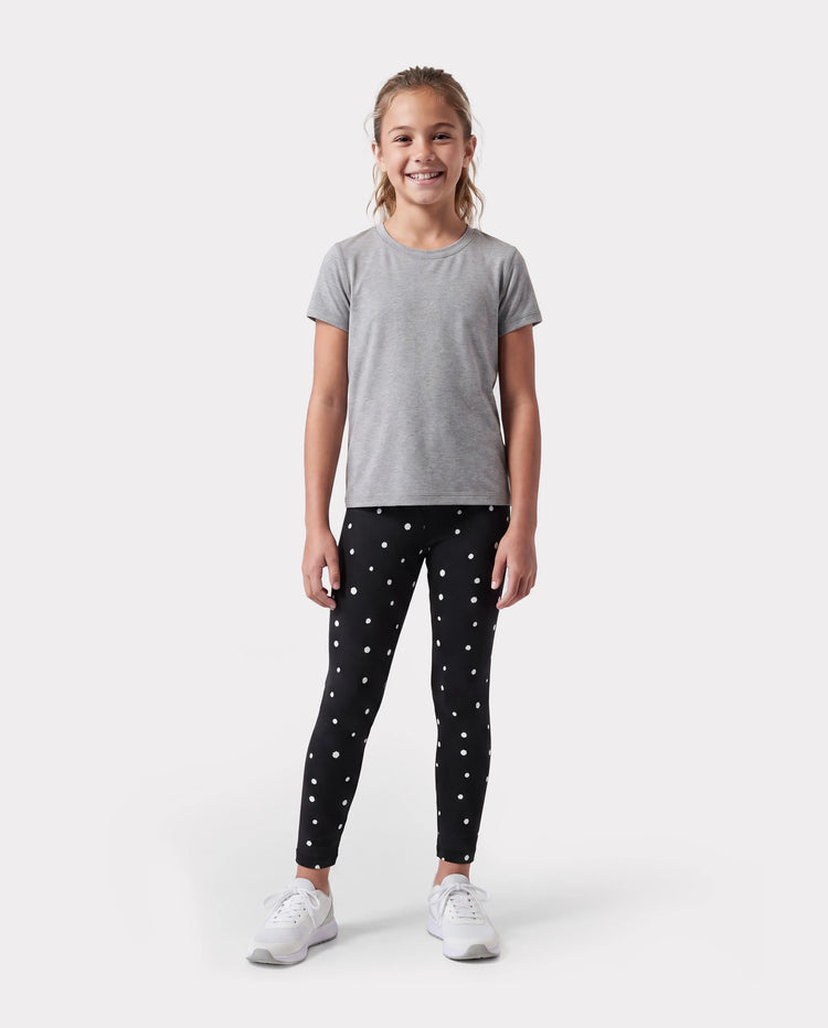 Leggings elásticos negros para niña pequeña