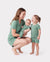 Mommy & me Bamboo Pajamas Buttery Soft Bamboo Viscose PJs for Men Women Kids Toddler Baby, Solid Color Short Sleeve Shirt & Shorts Sleepwear Green