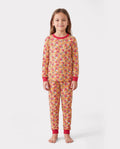 Christmas / Halloween Pajama 2-Piece Upgraded Thick Bamboo Pajama Set With Childlike Print for Toddler / Kids Girl (Snug-Fitting) Orange