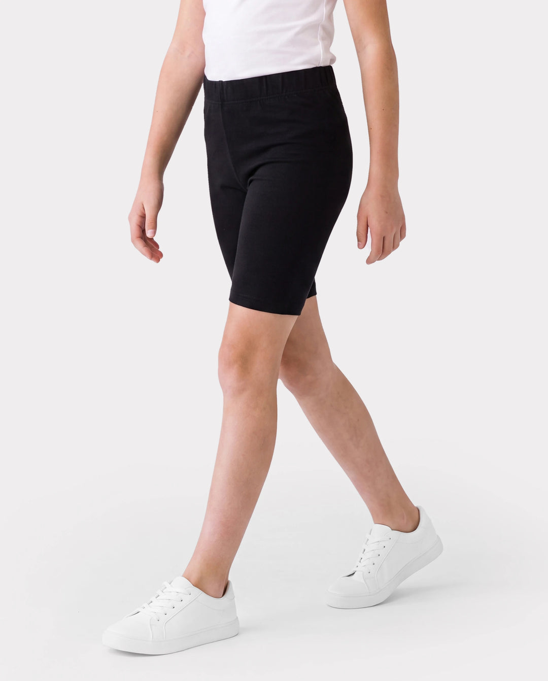 Kleinkind/Kind Mädchen Einfarbige Leggings-Shorts aus Baumwolle schwarz