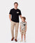 Daddy & Son Paisley Print Outfits Sleeveless Spaghetti Strap Dress & Cotton T-Shirt for Mom, Dad, & Kids Perfect for Family Outings & Photos Black