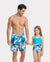 Ensembles papa et fille Maillots de bain short à cordon ou maillot une-pièce dos en dentelle découpée BLEU BLANC