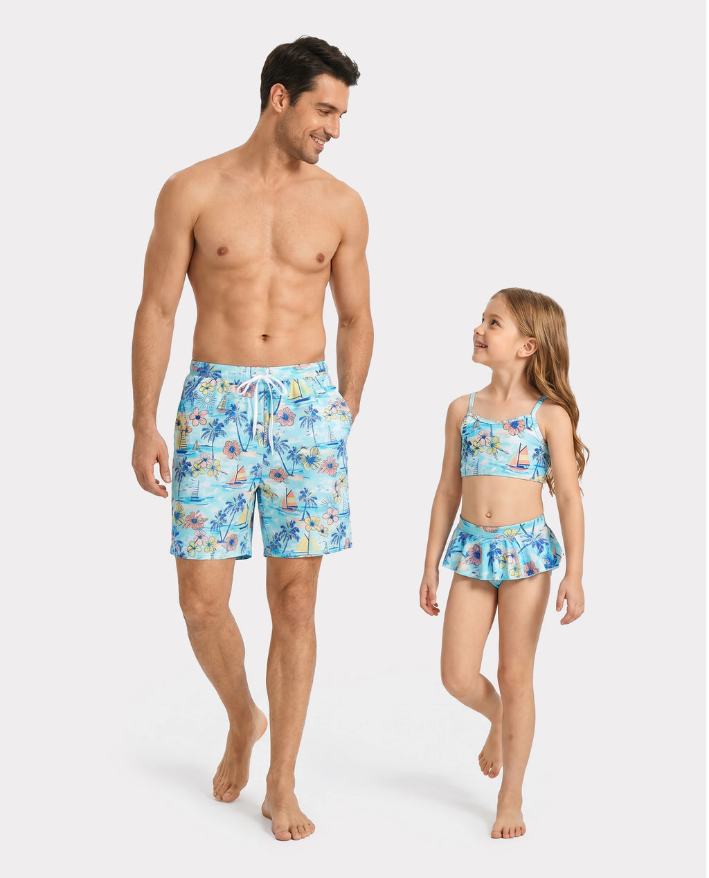 Daddy & Daughter Tropical Print Swimwear Set | PatPat