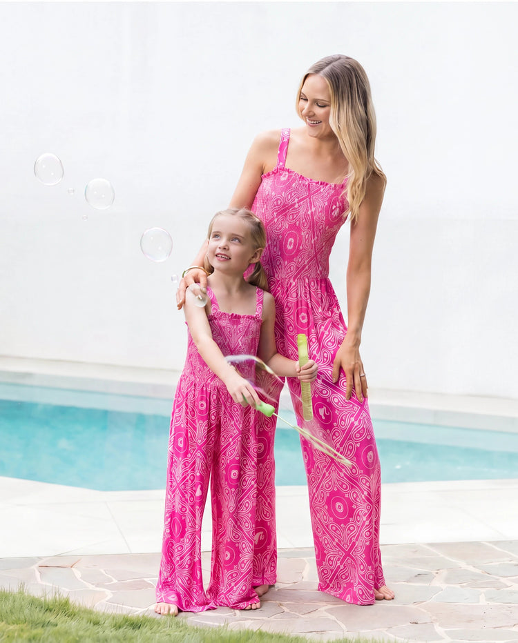 hot pink mommy and me dresses Fuschia Mommy and Me Matching Dresses