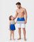 Ensembles papa et fille Maillots de bain bicolores short à cordon ou tankini rayé bleu avec devant croisé, dos noué et fines bretelles Bicolore