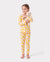 Pyjama d'Halloween 2 pièces en modal avec imprimé enfantin pour tout-petits/enfants (coupe ajustée) jaune