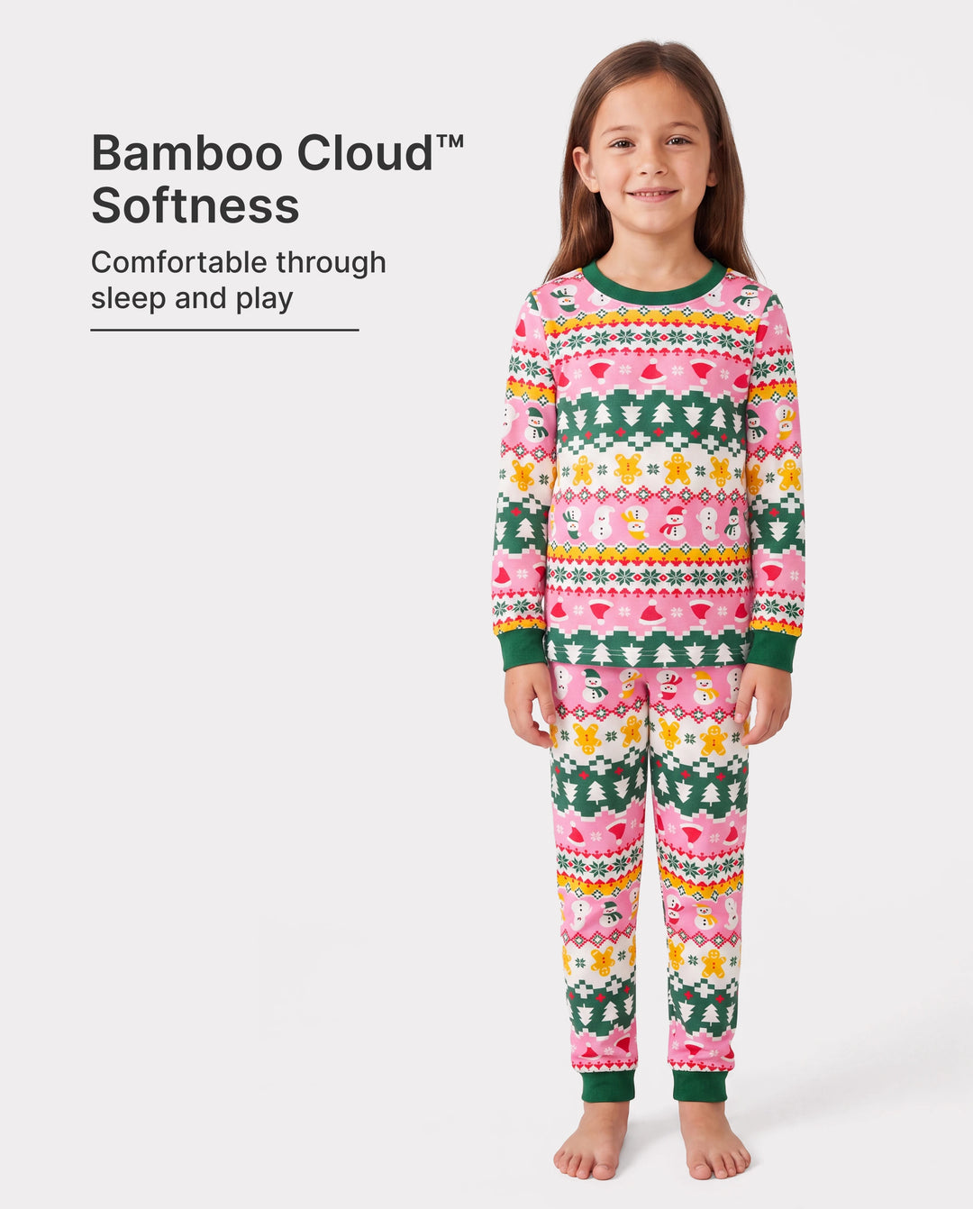 Christmas / Halloween Pajama 2-Piece Upgraded Thick Bamboo Pajama Set With Childlike Print for Toddler / Kids Girl (Snug-Fitting) Multi-color