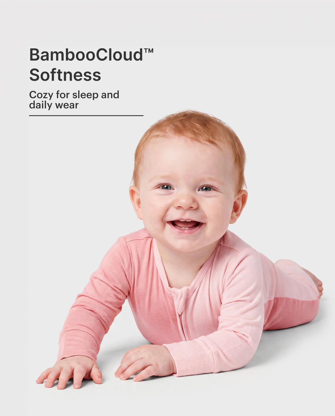 Mameluco de bambú para bebé niño/niña, con bloques de color, cremallera bidireccional, antideslizante, de manga larga, color rosa
