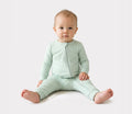 Bamboo Baby Boy/Girl Zip-Up Pajamas Pale Green