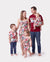 Family Matching Floral Print Outfits Tropical Print Spaghetti Strap Body-con Dress for Mom & Daughter, Color-Blocked T-Shirts for Dad & Son Perfect for Summer Vacations & Family Photos Red