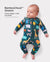 Pijama sin pies ajustado con cremallera y mezcla de dibujos animados neutral de bambú para bebé Verde oscuro