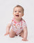 Body bébé garçon/fille en bambou 1 pièce à imprimé complet Rose