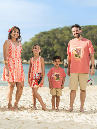 Disney Princess Matching Family Moana Sporty Dress/ Cotton Top Orange