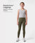 Leggings pour fille, pantalon de yoga taille haute, leggings de couleur unie avec chouchou assorti gratuit, vert armée