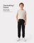 Pantalon de jogging doublé polaire pour enfants, avec imprimé réfléchissant et poches. Pantalon de survêtement chaud, respirant et évacuant l'humidité, pour garçons et filles, noir profond.