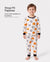 Pijama de Halloween con estampado infantil, 2 piezas, ajuste ceñido, de algodón orgánico, para niños pequeños, niñas y niños, color blanco