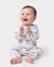 Baby Boy Kindlicher Löwe Knopf Langarm Overall weiß