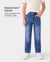 Pantalones vaqueros casuales de algodón con cintura elástica, suaves, cómodos y elásticos, de color liso, con bolsillos, color azul