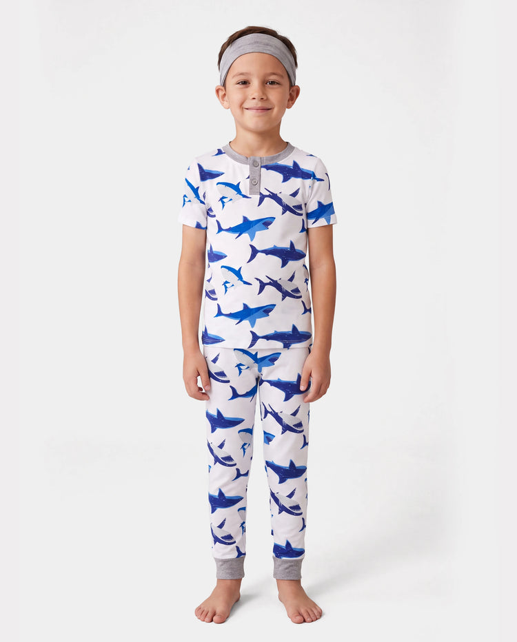 Toddler / Kids Christmas / Halloween PJS for Boys 3-Piece Bamboo Pajama Set 2-in-1 Look for 4 Seasons (Snug-Fitting) Deep Blue
