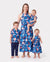 Mommy & me Vacation Set Tropical Floral Print Shirt or Halter Dresses for Dad, Mom, Kids & Baby, Perfect for Summer Holidays & Family Photos Deep Blue