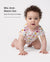 Ensemble de 2 barboteuses unies et imprimées en bambou pour bébé garçon/fille, rose