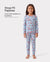 Ensemble pyjama d'Halloween 2 pièces en modal avec imprimé enfantin pour tout-petits/enfants (coupe ajustée) bleu