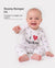 Mono para bebé niño/niña, 95 % algodón, manga larga, estampado de letras, corazones, estrellas y rayas, color blanco