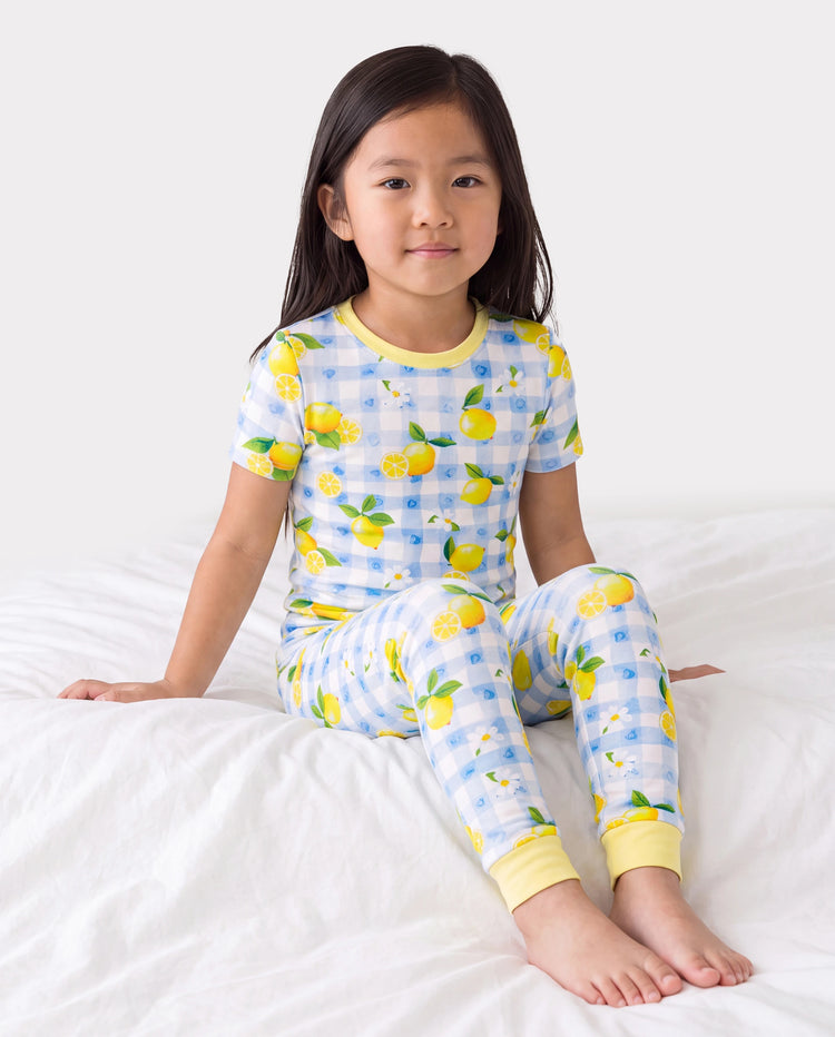 Toddler / Kids Christmas / Halloween Pajamas 3-Piece Bamboo Pajama Set 2-in-1 Look for 4 Seasons (Snug-Fitting) Blue