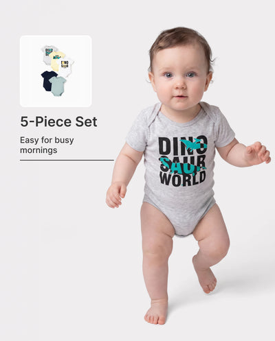Bamboo 5-Pack Baby Boy/Girl Casual Romper Deep Blue